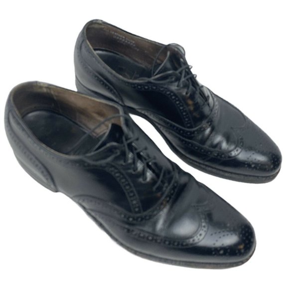 Comfort Plus Mens 9 D/C Leather Wing Tip Oxford Dr - Picture 1 of 6